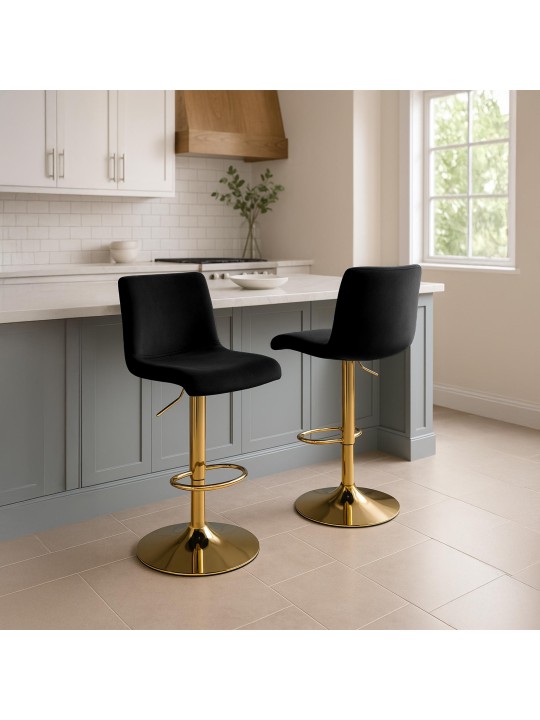 Scaun de bar Hoover catifea G, negru