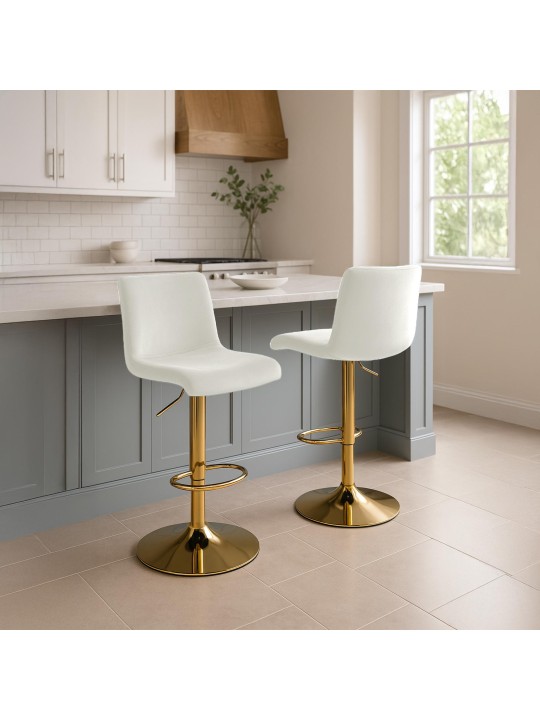 Scaun de bar Hoover catifea G, crem