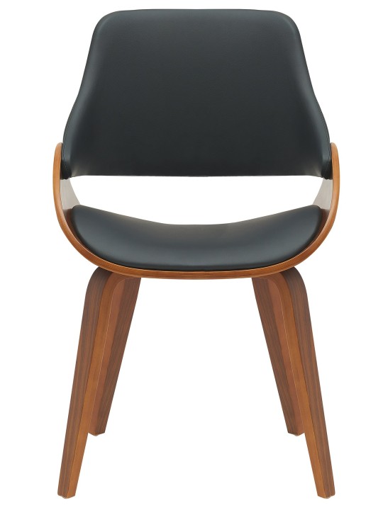 Set 2 scaune de sufragerie Vangale, nuc/negru