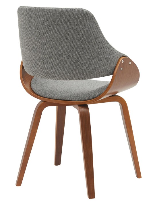 Set 2 scaune de sufragerie Vangale, nuc/gri închis Set 2 scaune de sufragerie Vangale, nuc/gri închis