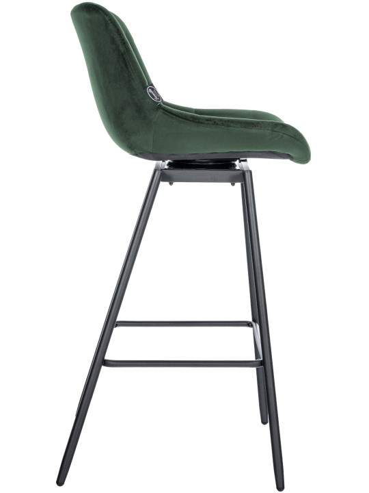 Set de 4 scaune de bar pivotante Weston din catifea, verde închis