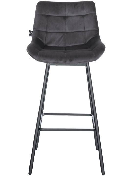 Set de 4 scaune de bar pivotante Weston din catifea, gri închis