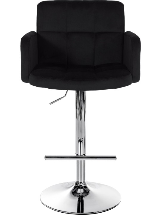 Set 2 scaune de bar Los Angeles catifea crom, negru
