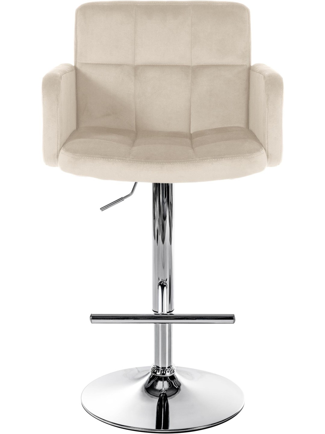 Set 2 scaune de bar Los Angeles catifea crom, crem