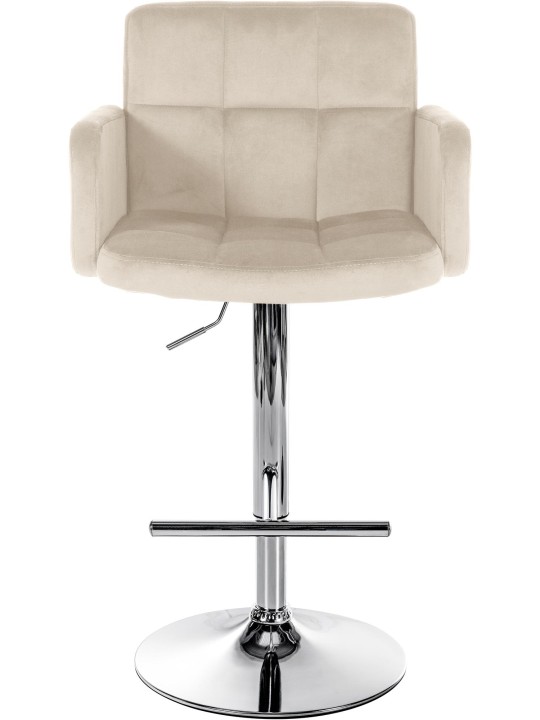 Set 2 scaune de bar Los Angeles catifea crom, crem Set 2 scaune de bar Los Angeles catifea crom, crem