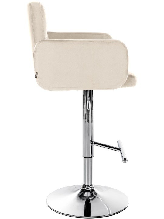 Set 2 scaune de bar Los Angeles catifea crom, crem Set 2 scaune de bar Los Angeles catifea crom, crem