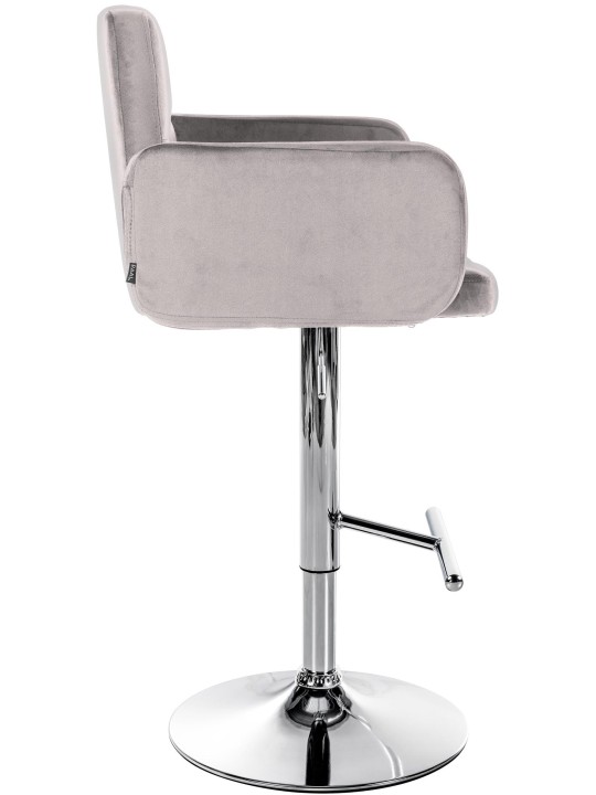 Set 2 scaune de bar Los Angeles catifea crom, gri