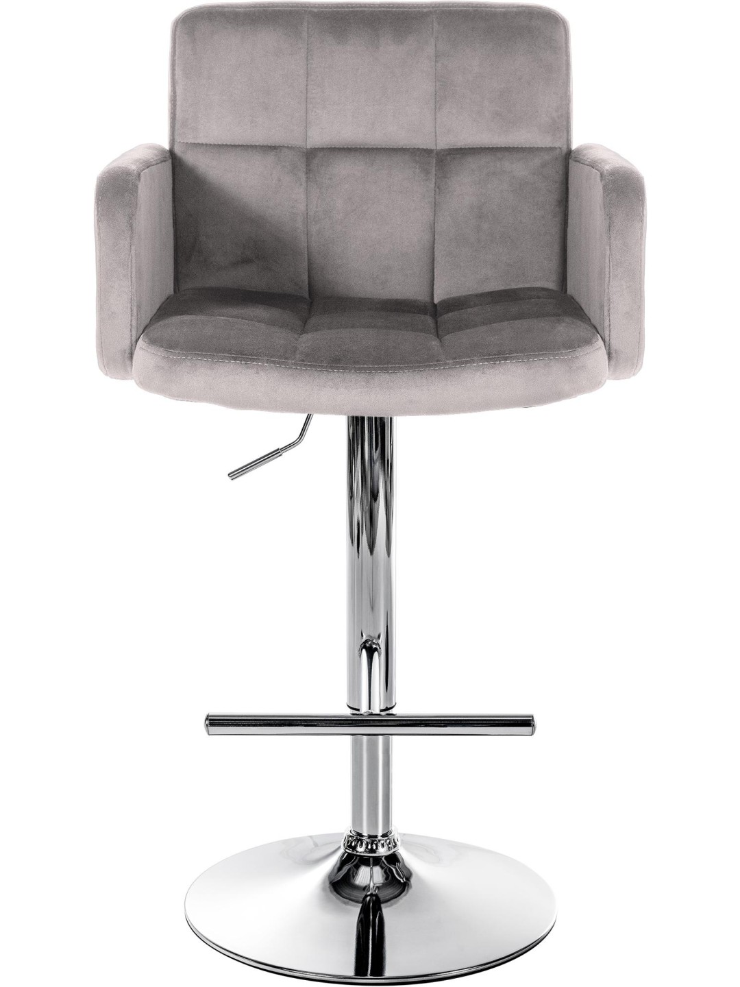 Set 2 scaune de bar Los Angeles catifea crom, gri