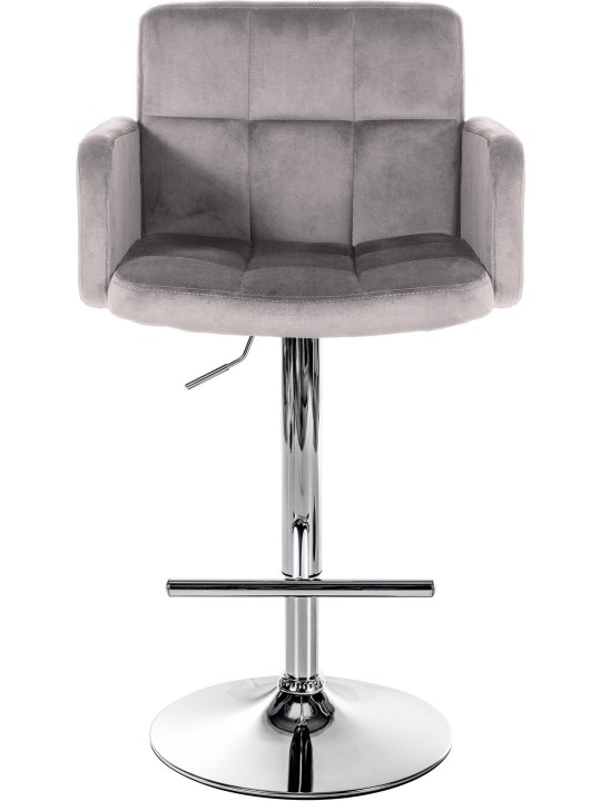 Set 2 scaune de bar Los Angeles catifea crom, gri