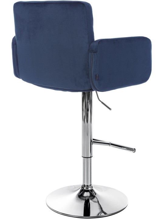 Set 2 scaune de bar Los Angeles catifea crom, albastru Set 2 scaune de bar Los Angeles catifea crom, albastru