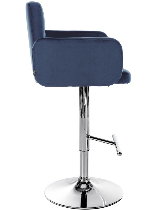 Set 2 scaune de bar Los Angeles catifea crom, albastru Set 2 scaune de bar Los Angeles catifea crom, albastru