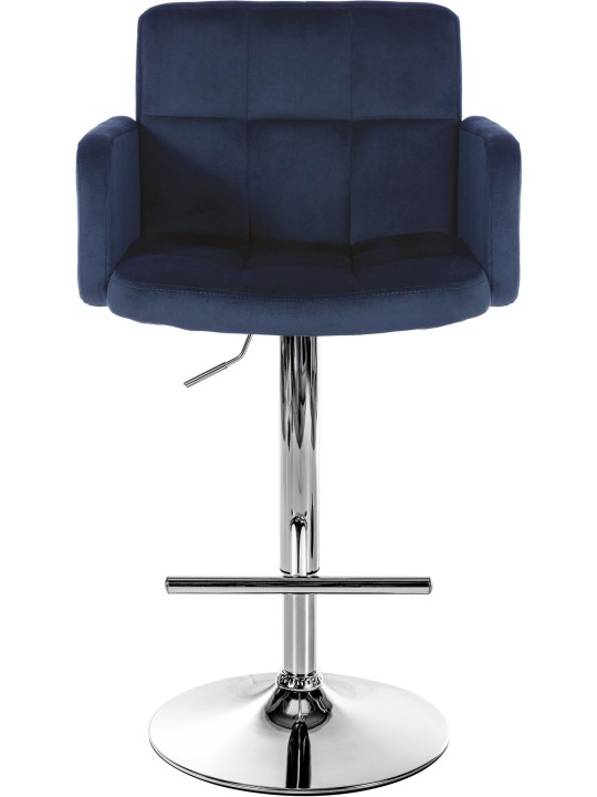 Set 2 scaune de bar Los Angeles catifea crom, albastru Set 2 scaune de bar Los Angeles catifea crom, albastru