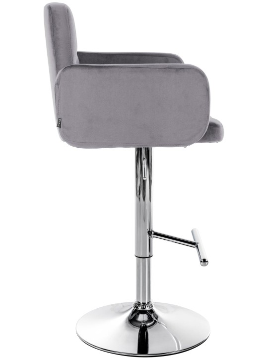 Set 2 scaune de bar Los Angeles catifea crom, gri închis