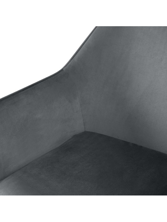 Set 2 scaune de sufragerie Vessa catifea, gri închis