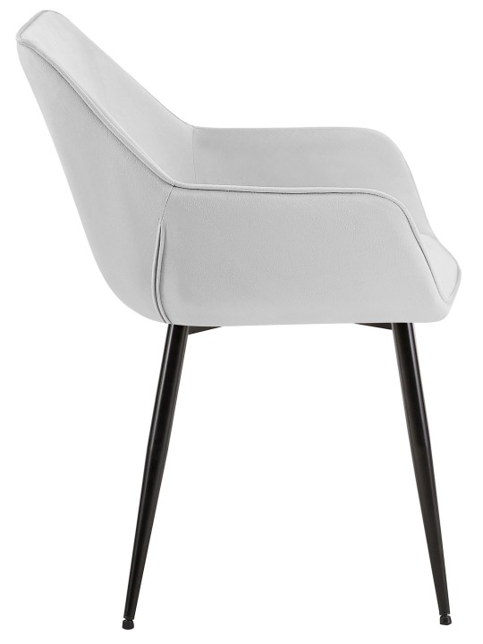 Set 2 scaune de sufragerie Vessa catifea, gri deschis