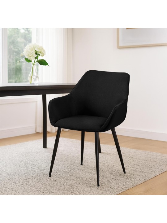 Scaun de sufragerie Luena stofa, negru