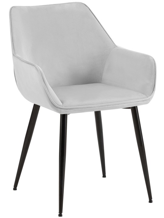 Scaun de sufragerie Luena catifea, gri deschis