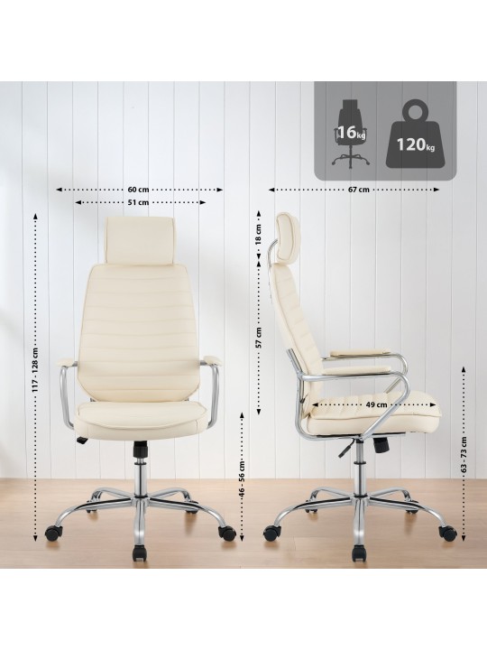 Scaun de birou Rako, crem
