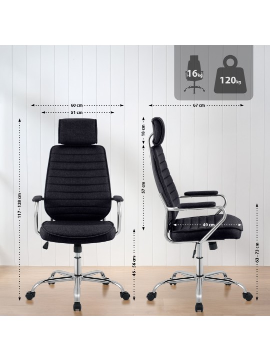 Scaun de birou Tesatura Rako, negru