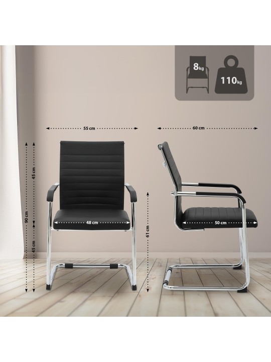 Scaun vizitator Hakon, negru Scaun vizitator Hakon, negru