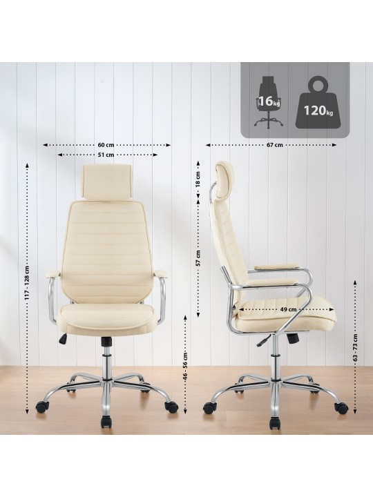Scaun de birou Tesatura Rako, crem