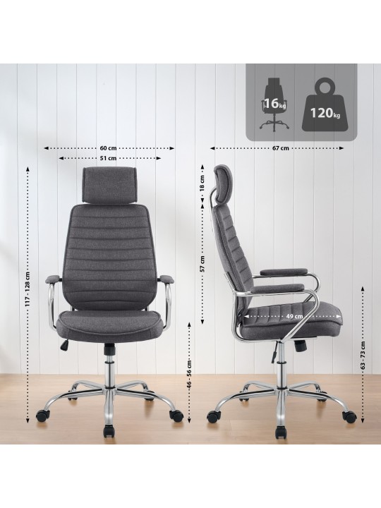 Scaun de birou Tesatura Rako, gri închis