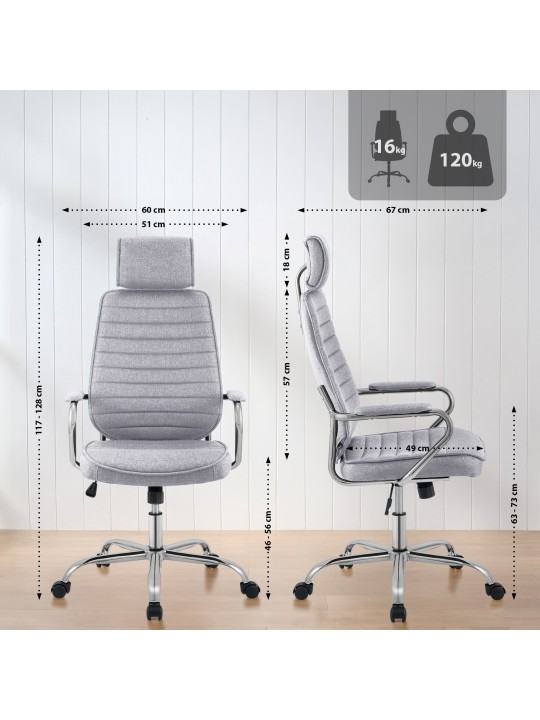 Scaun de birou Tesatura Rako, gri deschis