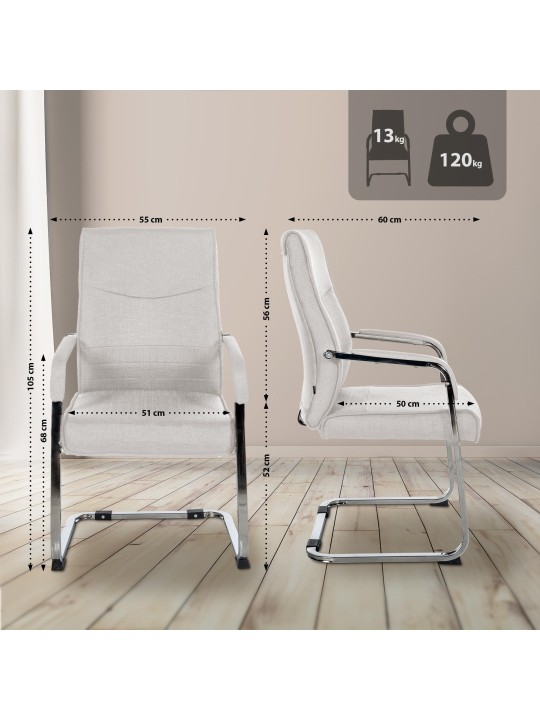 Scaun vizitator stofa Hobart, gri