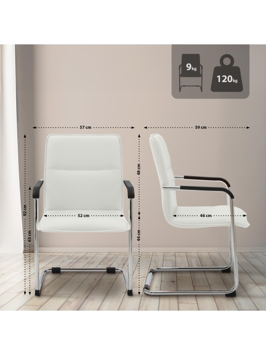 Scaun vizitator Seattle, alb Scaun vizitator Seattle, alb