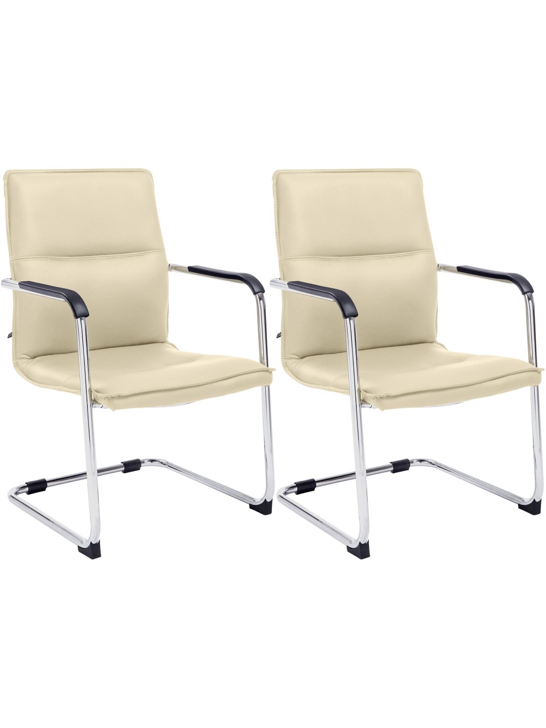 Set de 2 scaune vizitator Seattle, crem