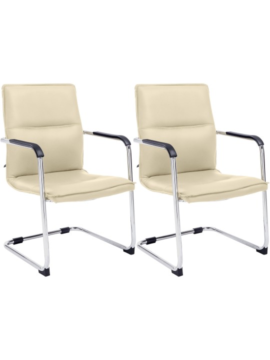 Set de 2 scaune vizitator Seattle, crem