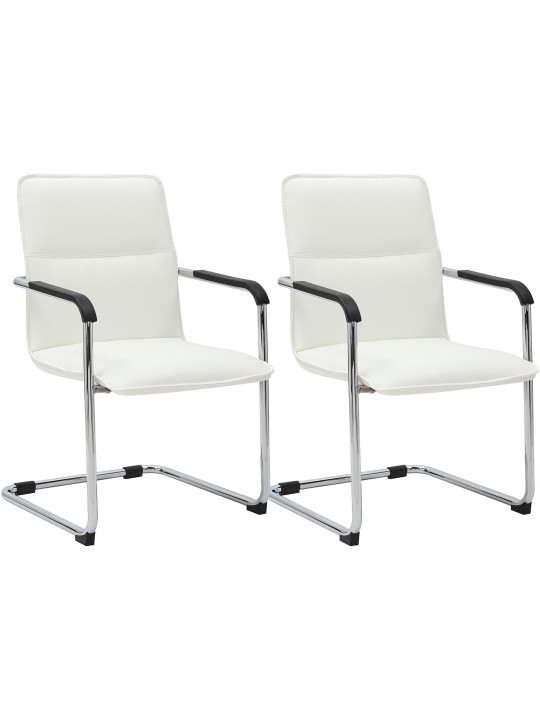 Set de 2 scaune vizitator Seattle, alb