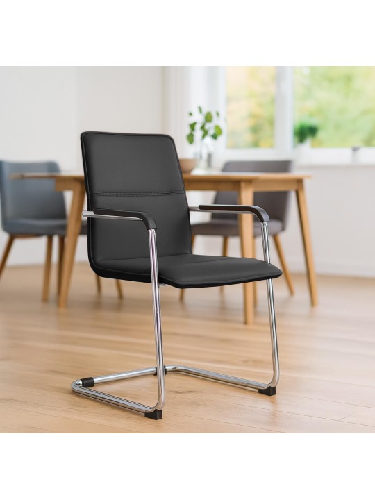 Set de 2 scaune vizitator Seattle, negru