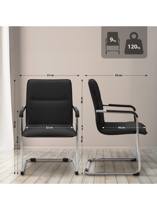Set de 2 scaune vizitator Seattle, negru