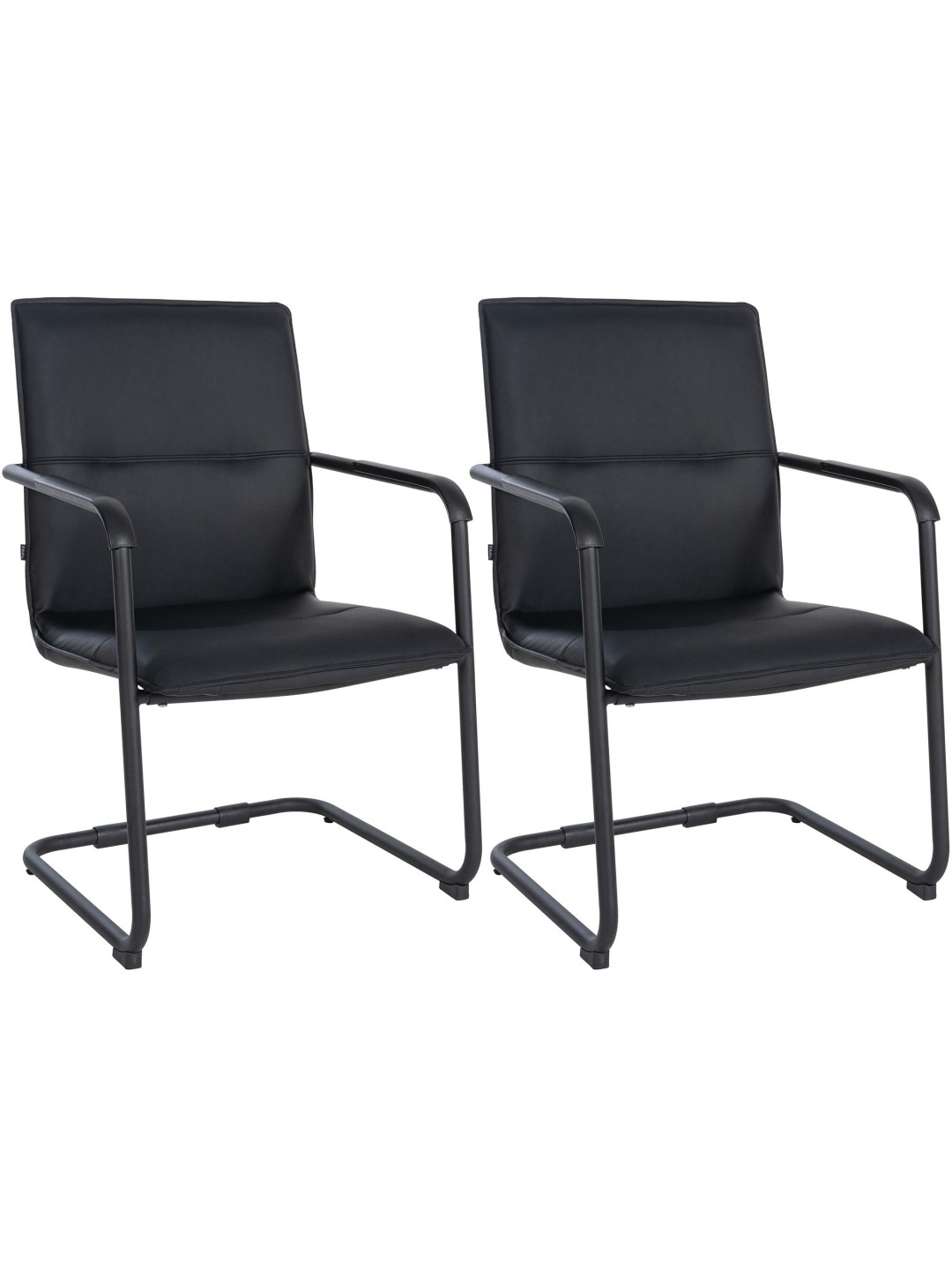 Set de 2 scaune vizitator Seattle, negru/negru