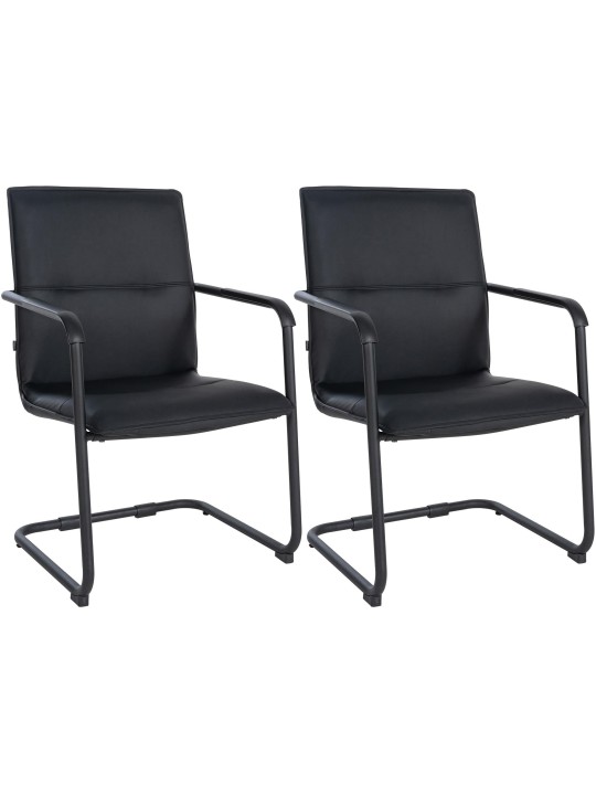 Set de 2 scaune vizitator Seattle, negru/negru