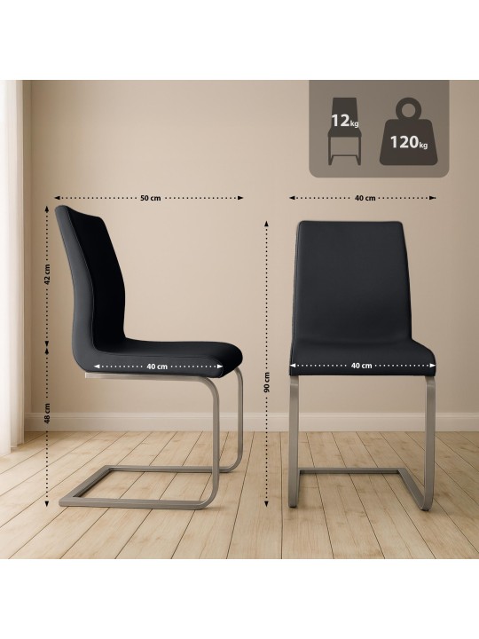 Scaun de sufragerie Belfort, negru