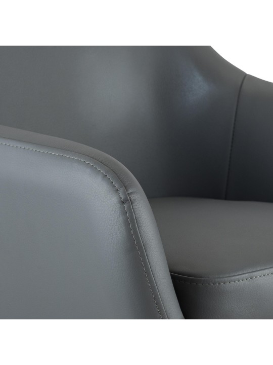 Set 2 taburete de bar Grant imitatie piele, gri