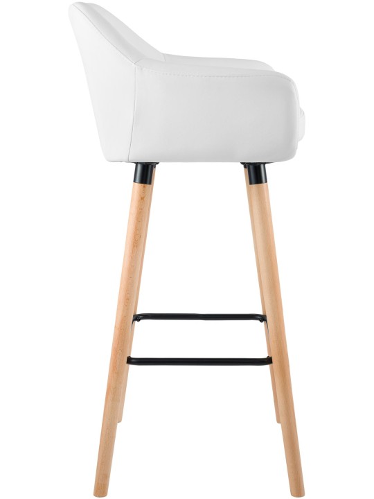 Set 2 taburete de bar Grant imitatie piele, alb