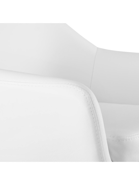 Set 2 taburete de bar Grant imitatie piele, alb