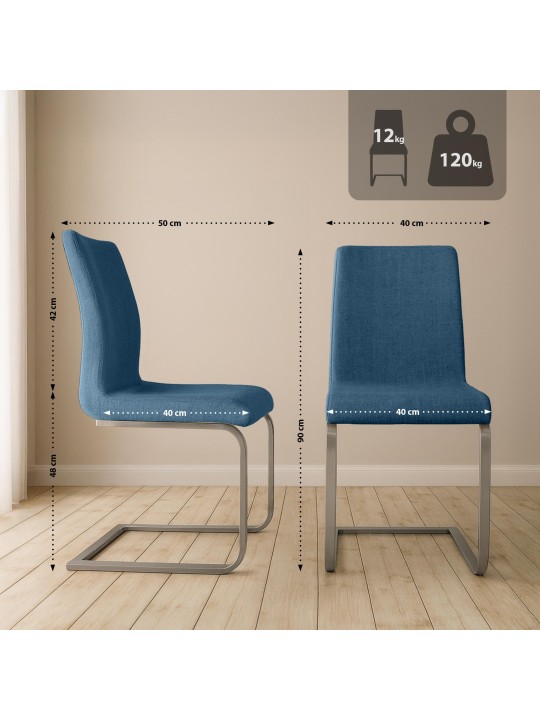 Scaun de sufragerie Belfort FABRIC, albastru