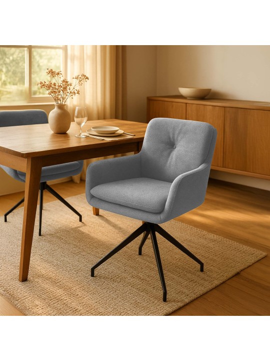 Scaun din țesătură Pickett, gri