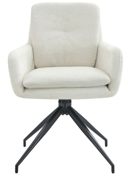 Set 2 scaune de sufragerie din material Pickett, crem