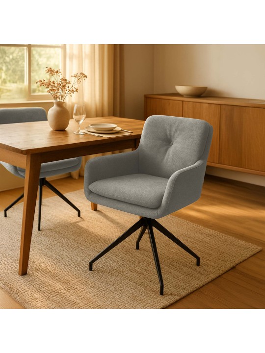 Set 2 scaune de sufragerie din material Pickett, taupe