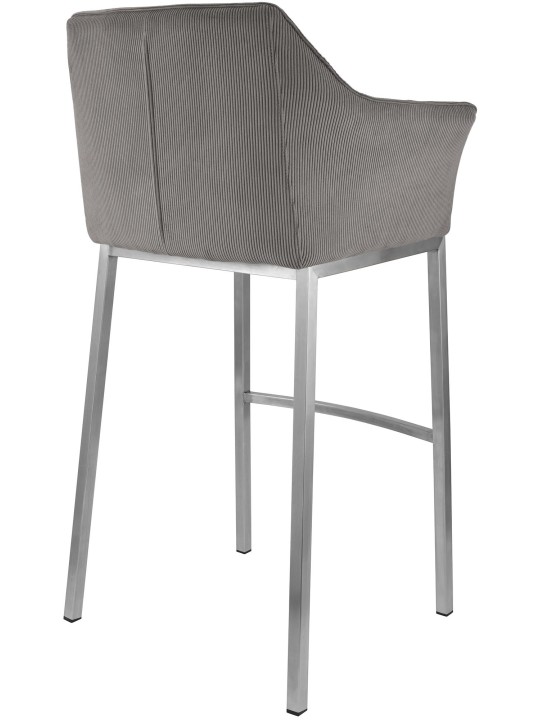 Scaun de bar Damaso E Cord cu cadru de 4 picioare, taupe Scaun de bar Damaso E Cord cu cadru de 4 picioare, taupe