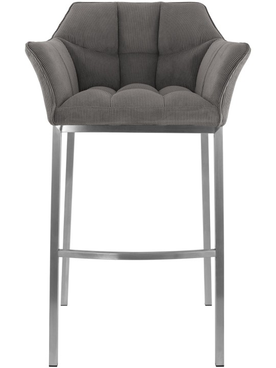 Scaun de bar Damaso E Cord cu cadru de 4 picioare, taupe Scaun de bar Damaso E Cord cu cadru de 4 picioare, taupe
