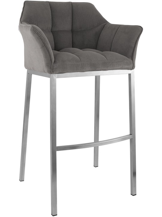 Scaun de bar Damaso E Cord cu cadru de 4 picioare, taupe Scaun de bar Damaso E Cord cu cadru de 4 picioare, taupe