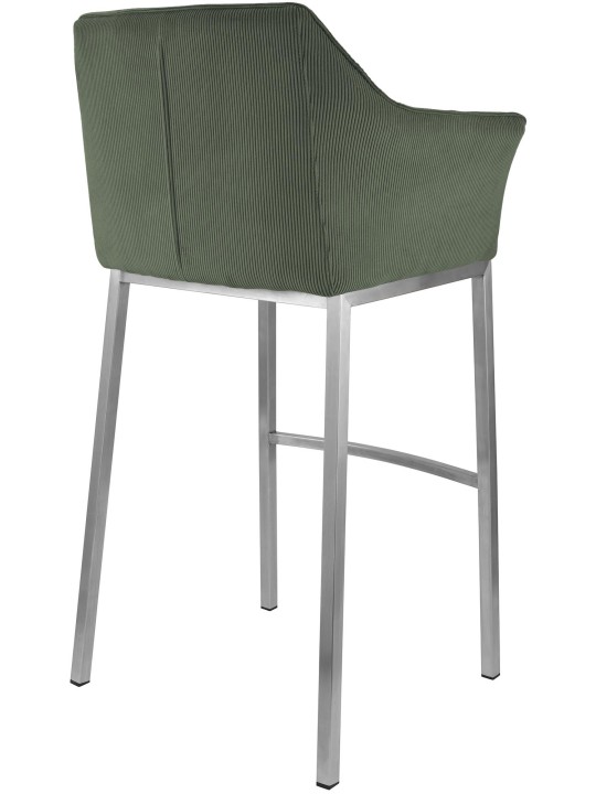 Scaun de bar Damaso E Cord cu cadru de 4 picioare, verde Scaun de bar Damaso E Cord cu cadru de 4 picioare, verde