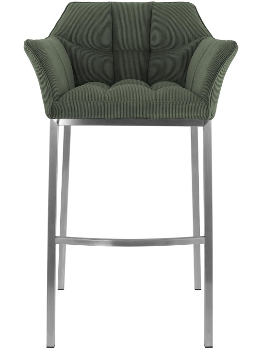 Scaun de bar Damaso E Cord cu cadru de 4 picioare, verde Scaun de bar Damaso E Cord cu cadru de 4 picioare, verde