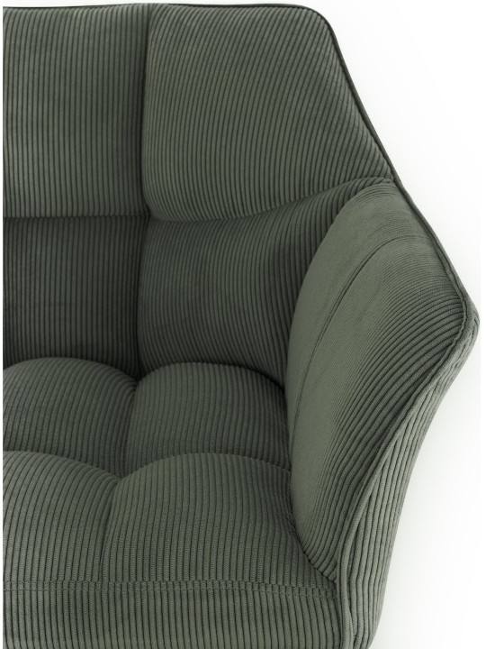 Scaun de bar Damaso E Cord cu cadru de 4 picioare, verde Scaun de bar Damaso E Cord cu cadru de 4 picioare, verde